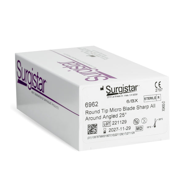 Surgistar 6962 Microblade with round tip and 25Β° angled design for unmatched precision in dental surgeries.