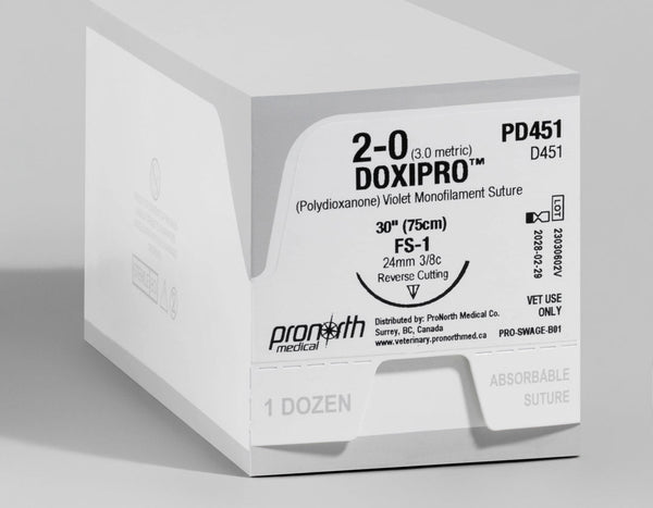 2-0 DOXIPRO™ PDO Violet Suture, 30" FS-1 Needle | PD451 — box
