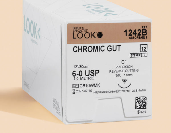 6-0 Chromic Gut Suture, 12" C1 Needle | 1242B — box