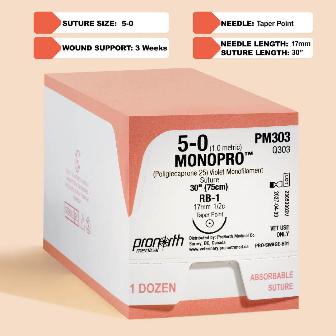 5-0 MONOPRO Violet Suture, 30" RB-1 Needle | PM303