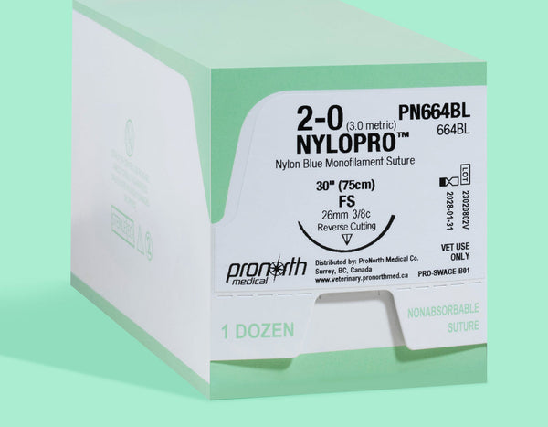 2-0 NYLOPRO Suture, 30" FS Needle | PN664BL — box