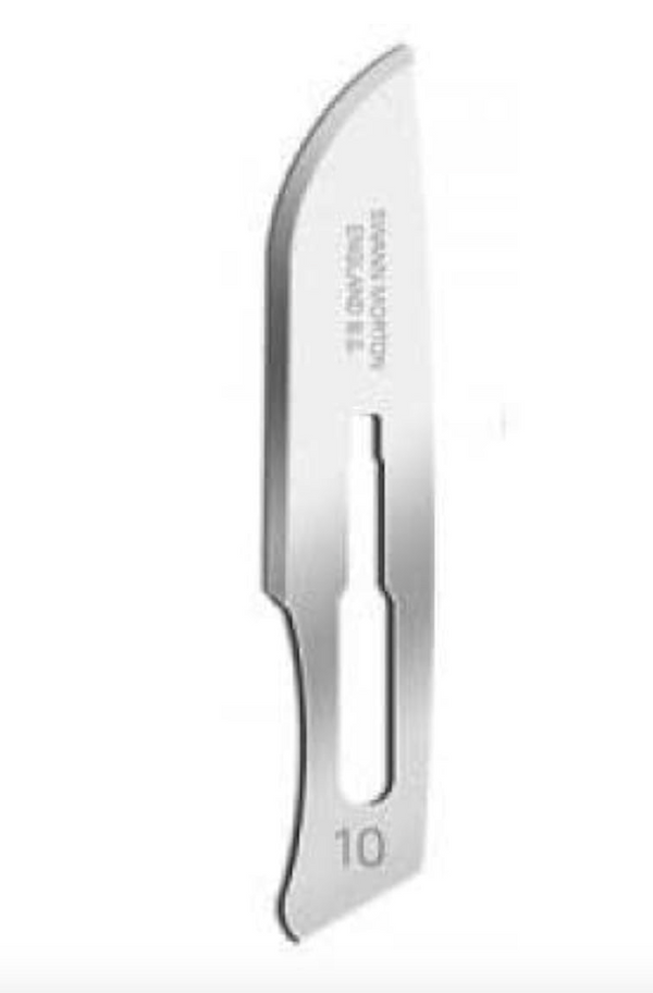 Swann-Morton #10 Carbon Steel Surgical Blades (100/Box)
