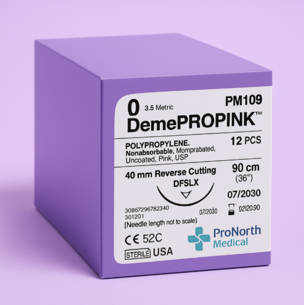DEMEPROPINK™ Polypropylene – Size O 40MM Suture, 90cm | PM109