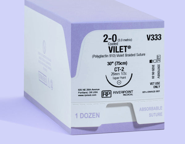 2-0 VILET Violet Suture, 30" CT-2 Needle | V333 — box