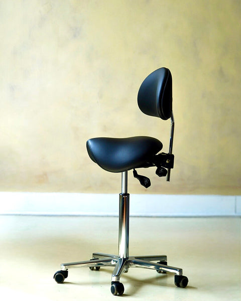 Pro Lumbar — Black saddle stool
