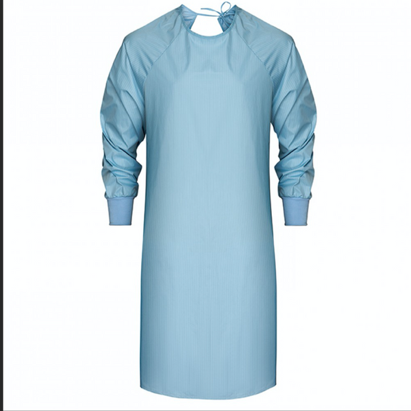 Level 3 single-use isolation gown with reinforced seams for added fluid protection in clinical and surgical settings.