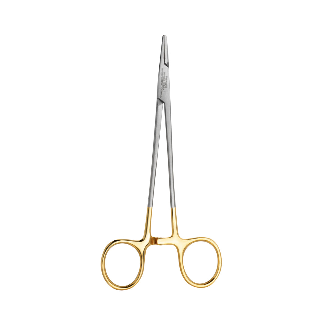 PrecisionHold 5.5" Crile-Wood Needle Holder with Tungsten Carbide Jaws for enhanced suturing precision and durability.