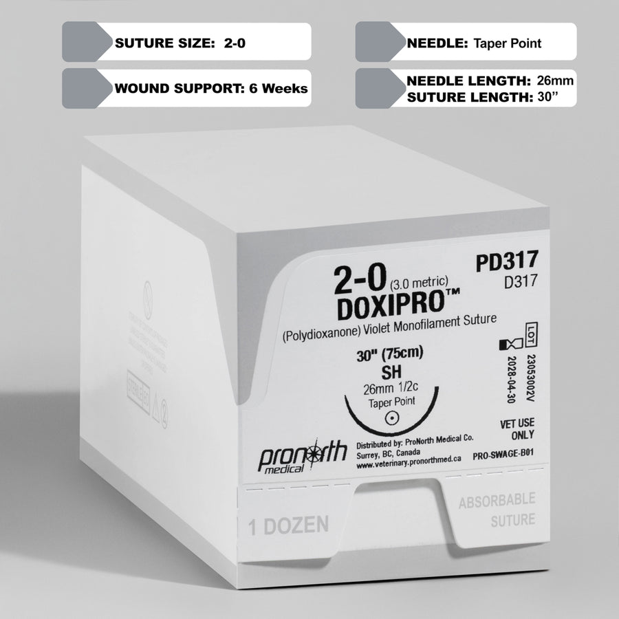 Suture Violette 2-0 DOXIPRO™ PDO, 75 cm Aiguille SH | PD317