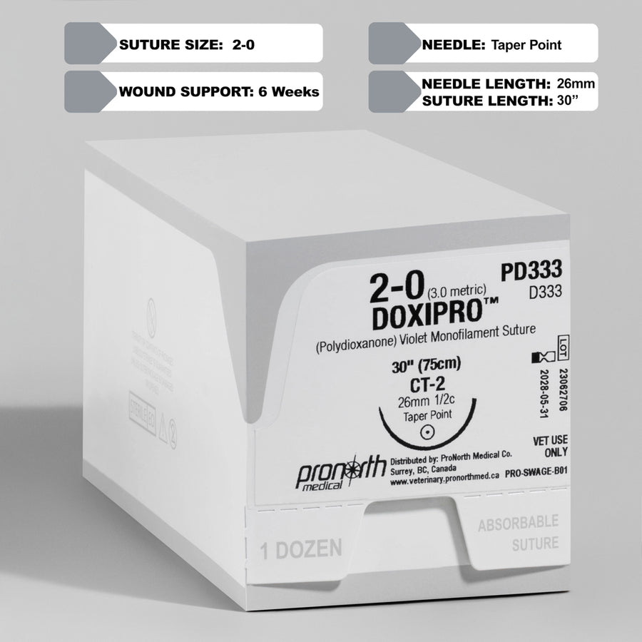 2-0 DOXIPRO™ Fil de suture Violet PDO, 75 cm Aiguille CT-2 | PD333