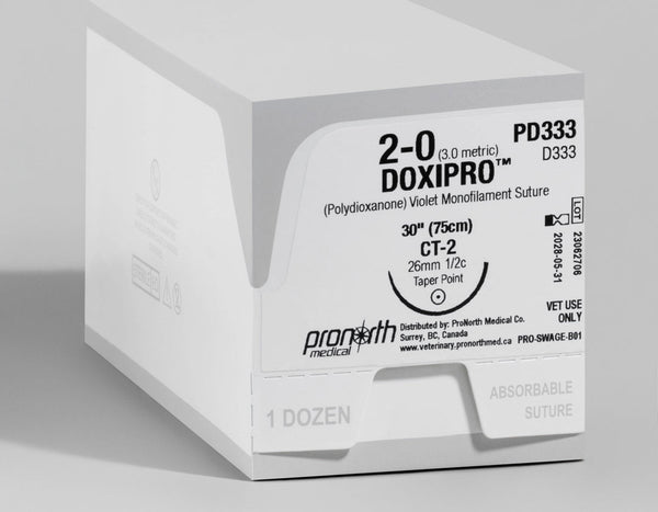 2-0 DOXIPRO™ PDO Violet Suture, 30" CT-2 Needle | PD333 — box