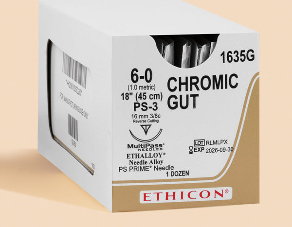 6-0 Chromic Gut Suture, 18" PS-3 Needle | 1635G — box