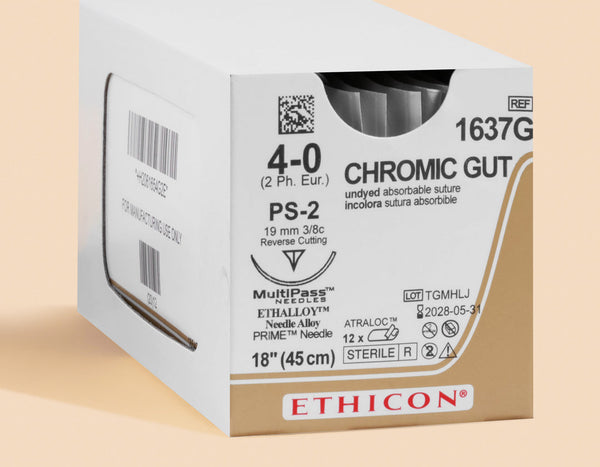 4-0 Chromic Gut Suture, 18" PS-2 Needle | 1637G — box