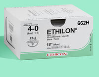 Fil de suture Ethilon noir 4-0, aiguille FS-2 18" | 662H — view 1