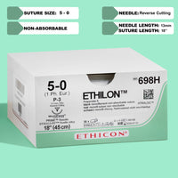 Fil de suture Ethilon noir 5-0, aiguille P-3 de 45,7 cm | 698H — view 1
