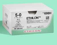 Fil de suture Ethilon noir 5-0, aiguille P-3 de 45,7 cm | 698H — view 1
