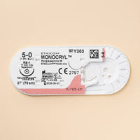 Fil de suture Monocryl violet 5-0, aiguille RB-1 de 68,5 cm | Y303H — view 2