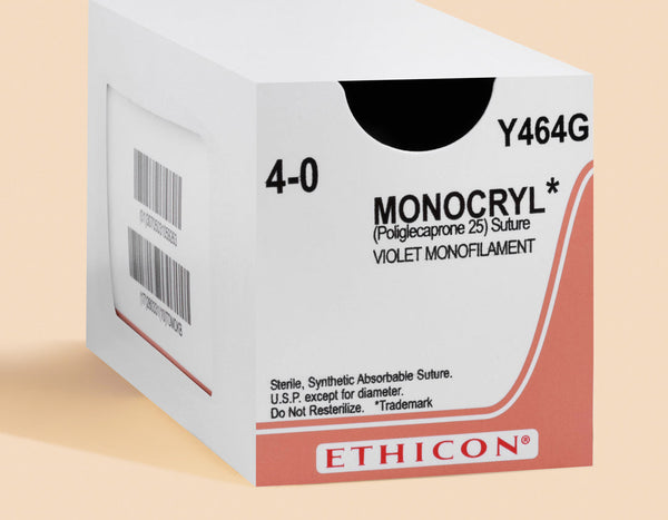 4-0 Monocryl Violet Suture, 18" P-3 Needle | Y464G — box