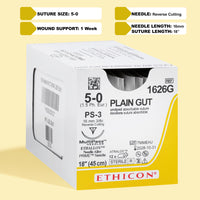 Fil de suture 5-0 résorbable (catgut simple), 45 cm, aiguille PS-3 | 1626G — view 1