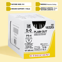 Fil de suture CATGUT SIMPLE 5-0, aiguille PS-4 18" | 1632G — view 1