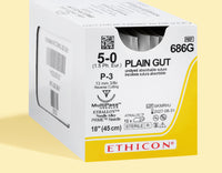 Fil de suture catgut simple 5-0, aiguille P-3 de 45 cm | 686G — view 1