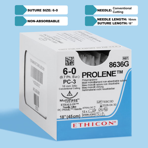 6-0, PROLENE Blue 18