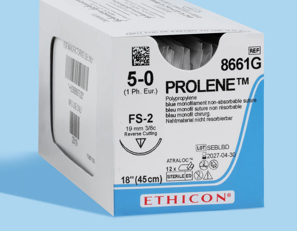 5-0 Prolene Blue Suture, 18" FS-2 Needle | 8661G — box