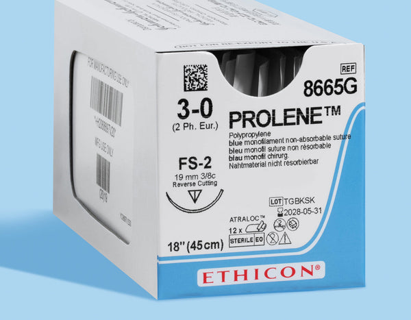 3-0 Prolene Blue Suture, 18" FS-2 Needle | 8665G — box