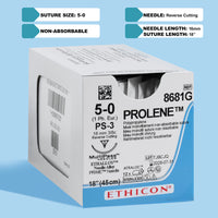 Fil de suture en Prolène bleu 5-0, aiguille PS-3 | 8681G — view 1