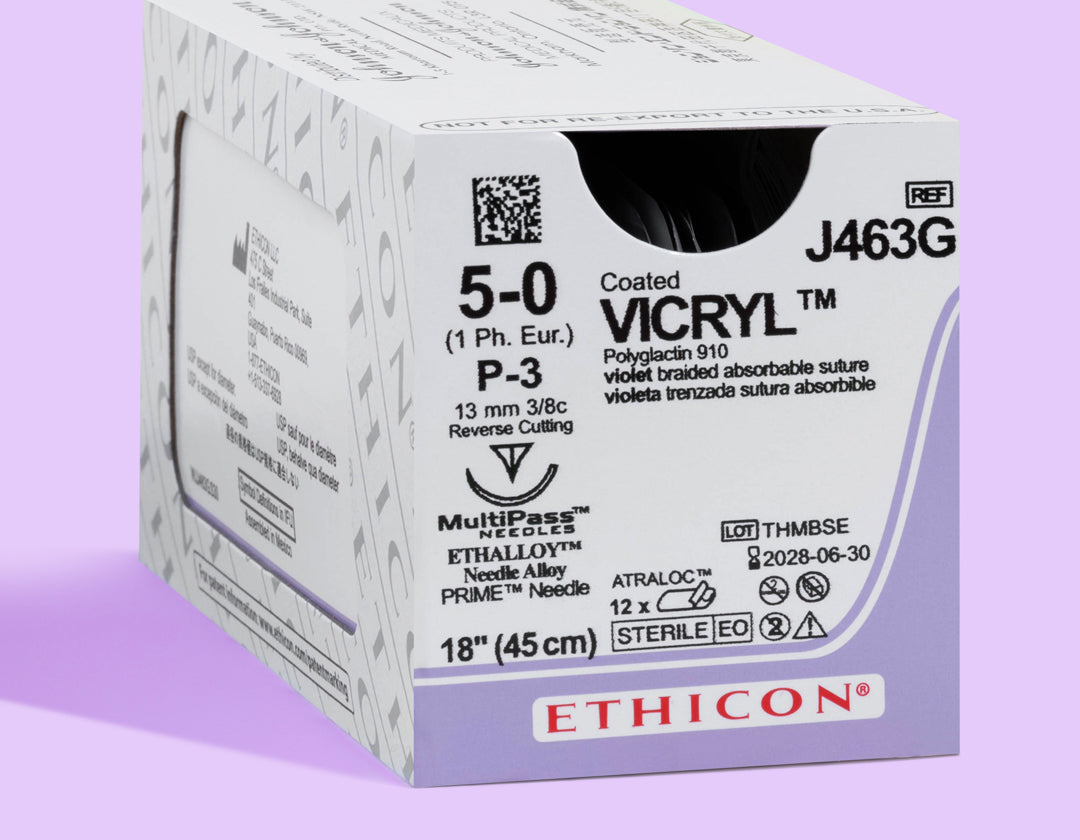 5-0 Vicryl Plus Violet Suture, 18" P-3 Needle | VCP463G — box