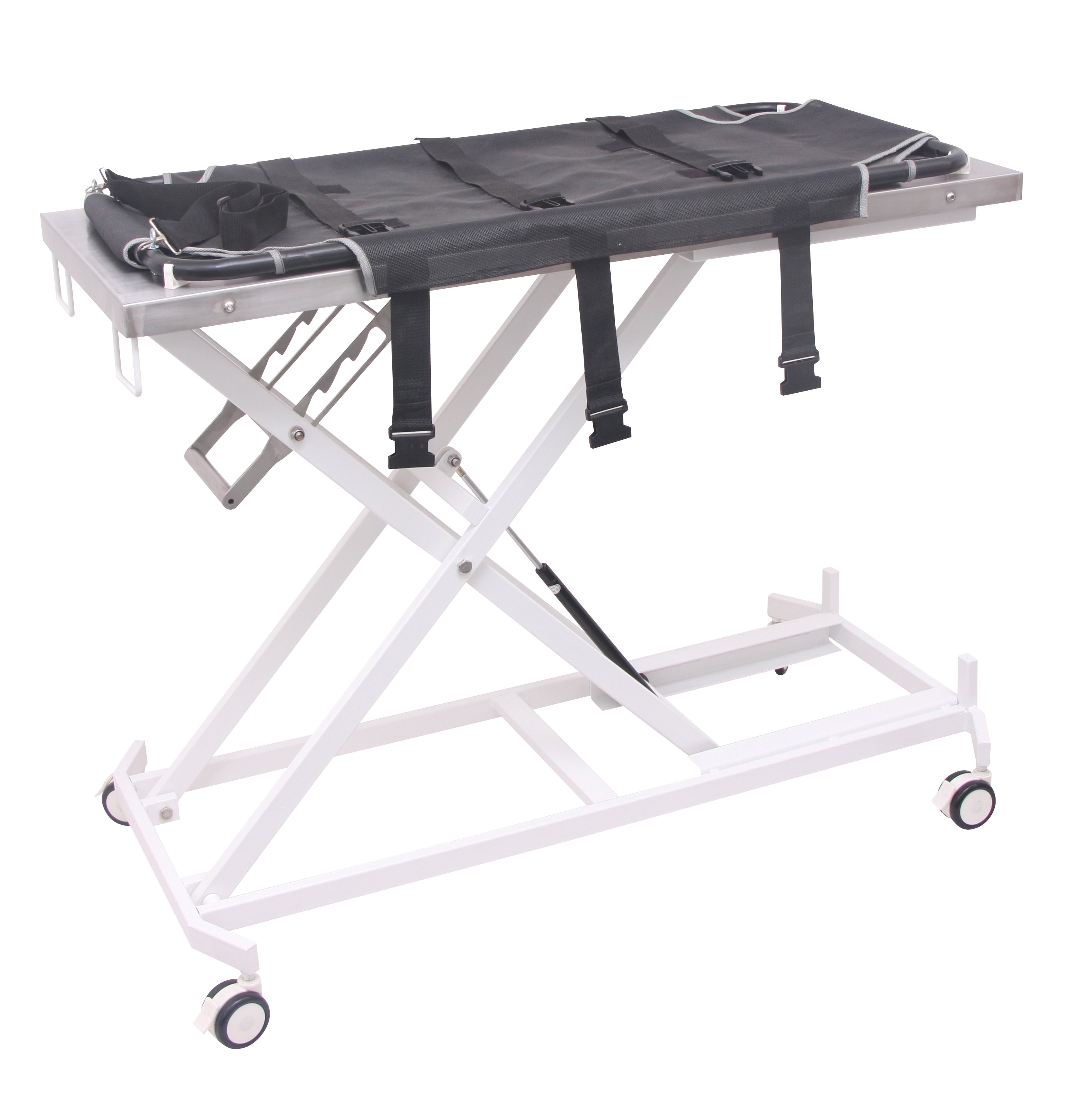 Showcasing the one-act lift system with automatic locking latch and quick release.