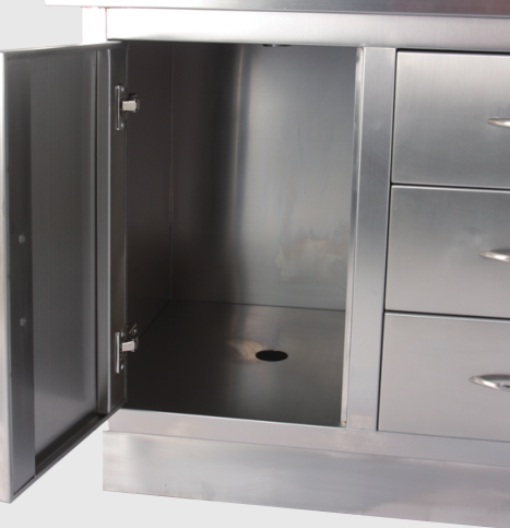 Dental Prep Table with SS tub and Cabinets (left)