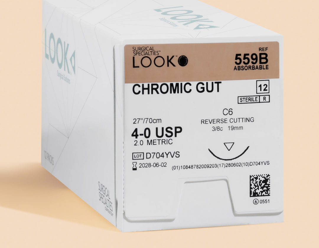 4-0 Chromic Gut Suture 27in C-6 Needle 559B — box