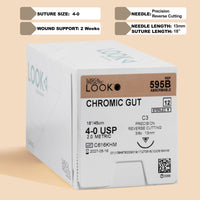 Fil de suture chirurgicale en catgut chromé 4-0, aiguille C-3 de 45 cm | 595B — view 1