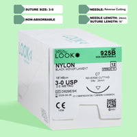 Fil de suture en Nylon noir 3-0, aiguille C-7 18" | 925B — view 1