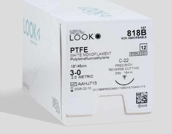 3-0 PTFE Suture, 18" C-22 Needle | 818B — box