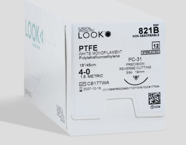 4-0 PTFE Suture, 18" PC-31 Needle | 821B — box