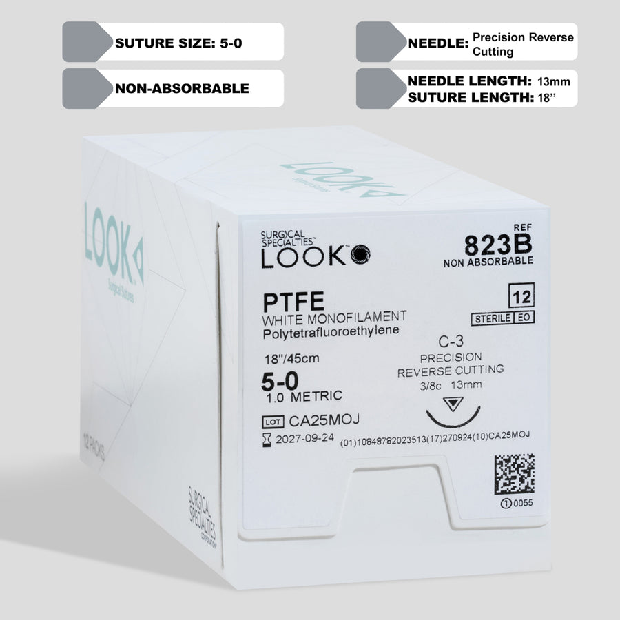Suture en PTFE 5-0, aiguille C-3 de 18 po | 823B