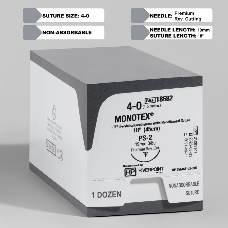 Suture 4-0 PTFE MONOTEX, aiguille PS-2 18" | T8682