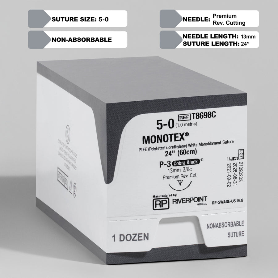 Suture 5-0 PTFE MONOTEX, aiguille P-3 24" | T8698C