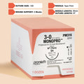 Box of 3-0 MONOPRO violet absorbable suture, 30-inch length with an SH taper needle, reference PM316, for veterinary use.