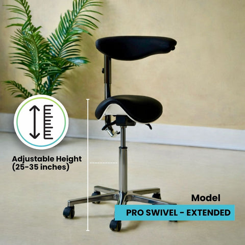 Pro Swivel — Extended saddle stool
