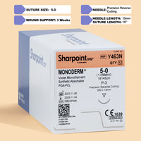 Suture Monoderm Violet 5-0, aiguille P-3 de 45 cm | Y463N — view 1