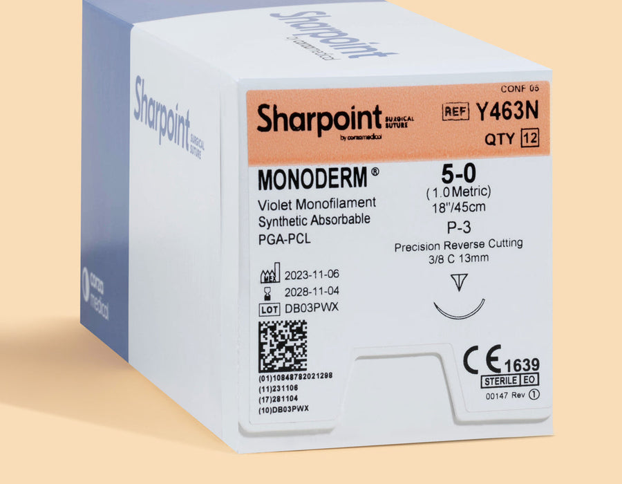 5-0 Monoderm Violet Suture, 18" P-3 Needle | Y463N