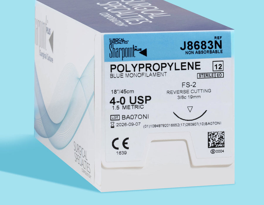 Fil de suture polypropylène 4-0, 45 cm Aiguille FS-2 | J8683N