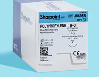 Fil de suture en polypropylène 6-0, aiguille P-3 de 45 cm | J8695N — view 1