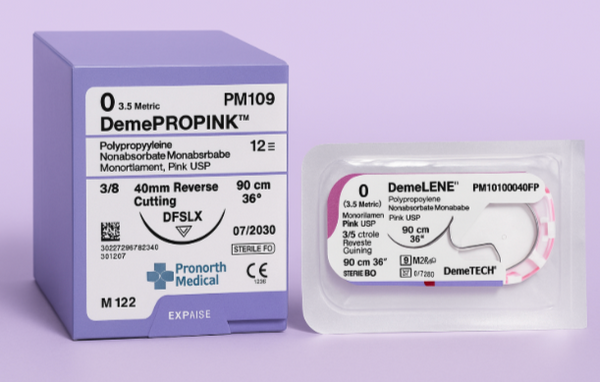 Packs of DemePROPINK and DemeTECH on a purple background