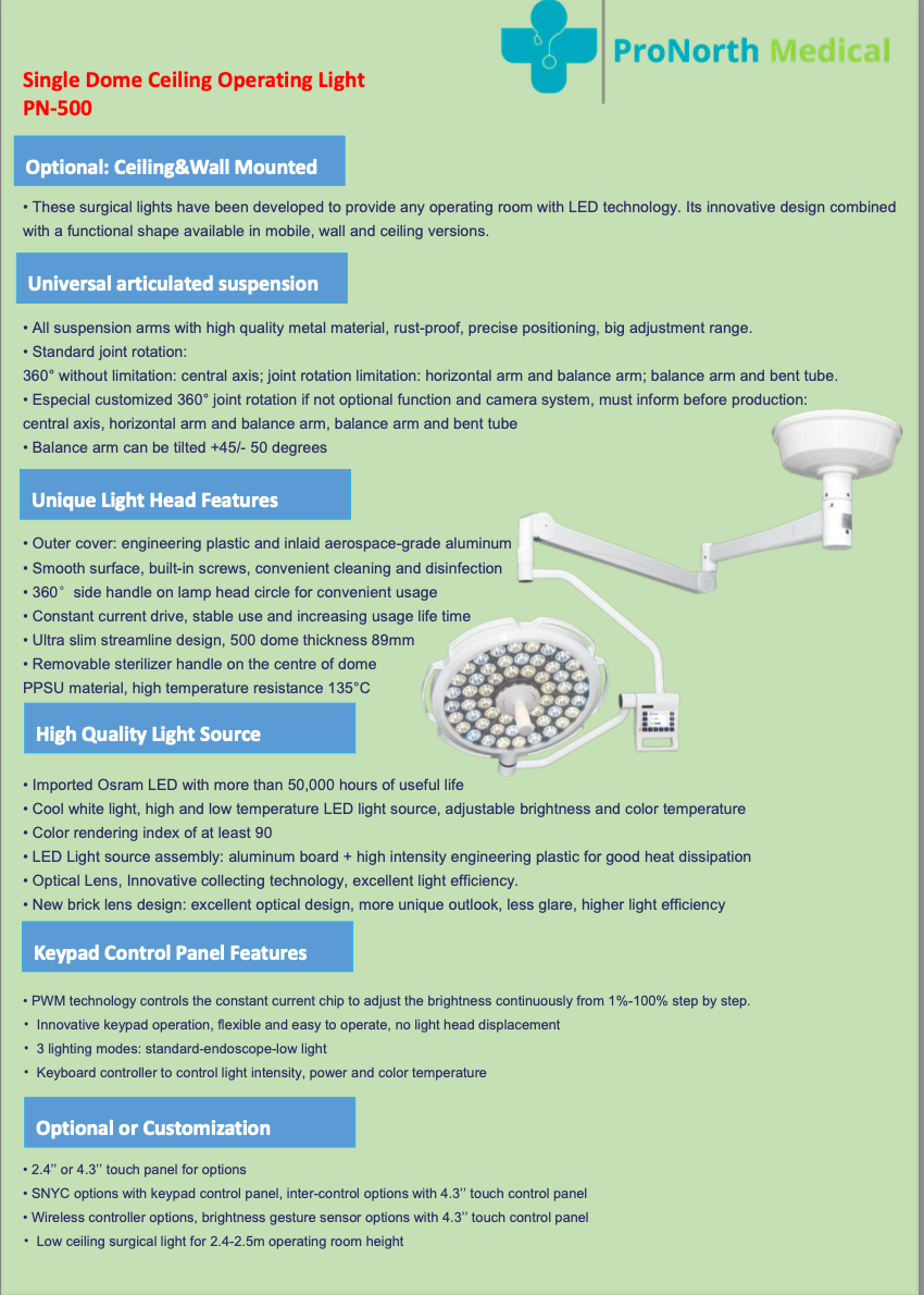 Plafonnier chirurgical PN-500 LuminaPro