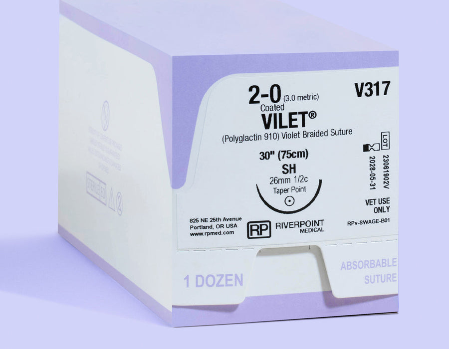 Fil de suture VIOLET VILET 2-0, 75 cm, aiguille SH | V317