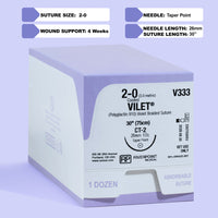 Fil de suture violet VILET 2-0, 75 cm, aiguille CT-2 | V333 — view 1