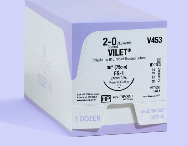 2-0 VILET Violet Suture, 30" FS-1 Needle | V453 — box